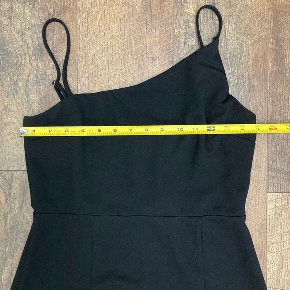 NWT Lulus Shape the Night Black Asymmetrical Midi Cocktail Dress Elegant Sexy L - Picture 7 of 11